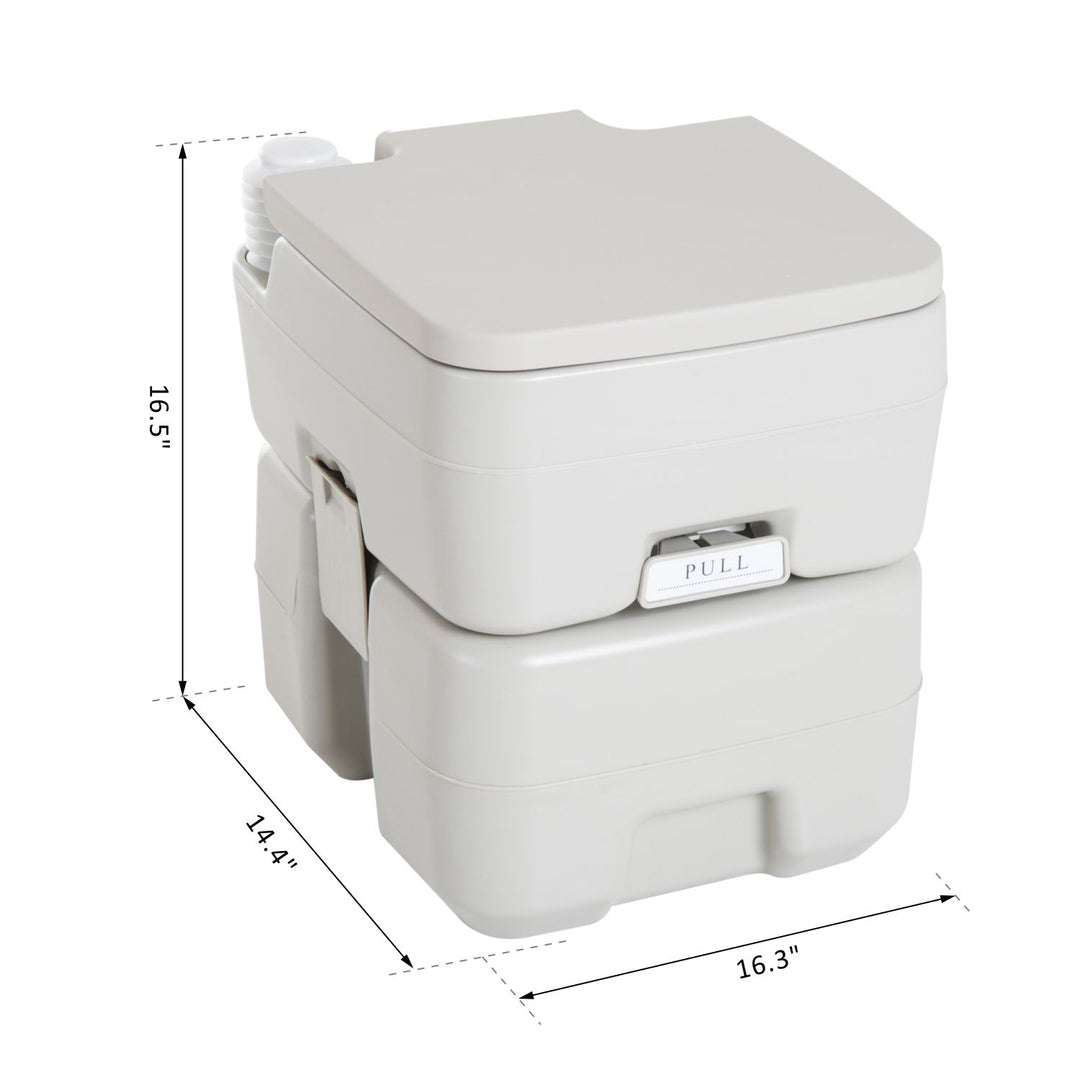 kleankin Outdoor Portable Travel Toilet Detachable Flushable Tank Easy to Use 3 Way Pistol for Camping Hiking Boating Roadtripping 5.3 Gallon (20L)