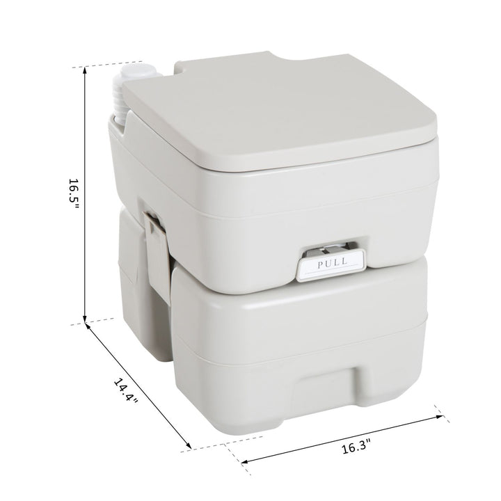 kleankin Outdoor Portable Travel Toilet Detachable Flushable Tank Easy to Use 3 Way Pistol for Camping Hiking Boating Roadtripping 5.3 Gallon (20L)