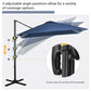 Outsunny 8' x 8' Square Patio Hanging Offset Umbrella with 360Â° Rotation, Aluminum Outdoor Cantilever Parasol with Crank & Tilt, Sun Canopy Shelter with Cross Base, Dark Blue