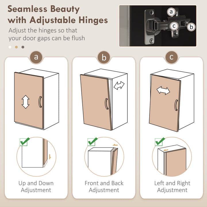 HOMCOM Kitchen Buffet with Hutch, Storage Pantry with 3 Cabinets, 2 Open Shelves and Large Countertop, Black