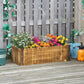 Outsunny 40" x 16" x 12"  Wooden Raised Garden Bed, Raised Planter Box, Planter Raised Bed with Drainage Holes, Natural