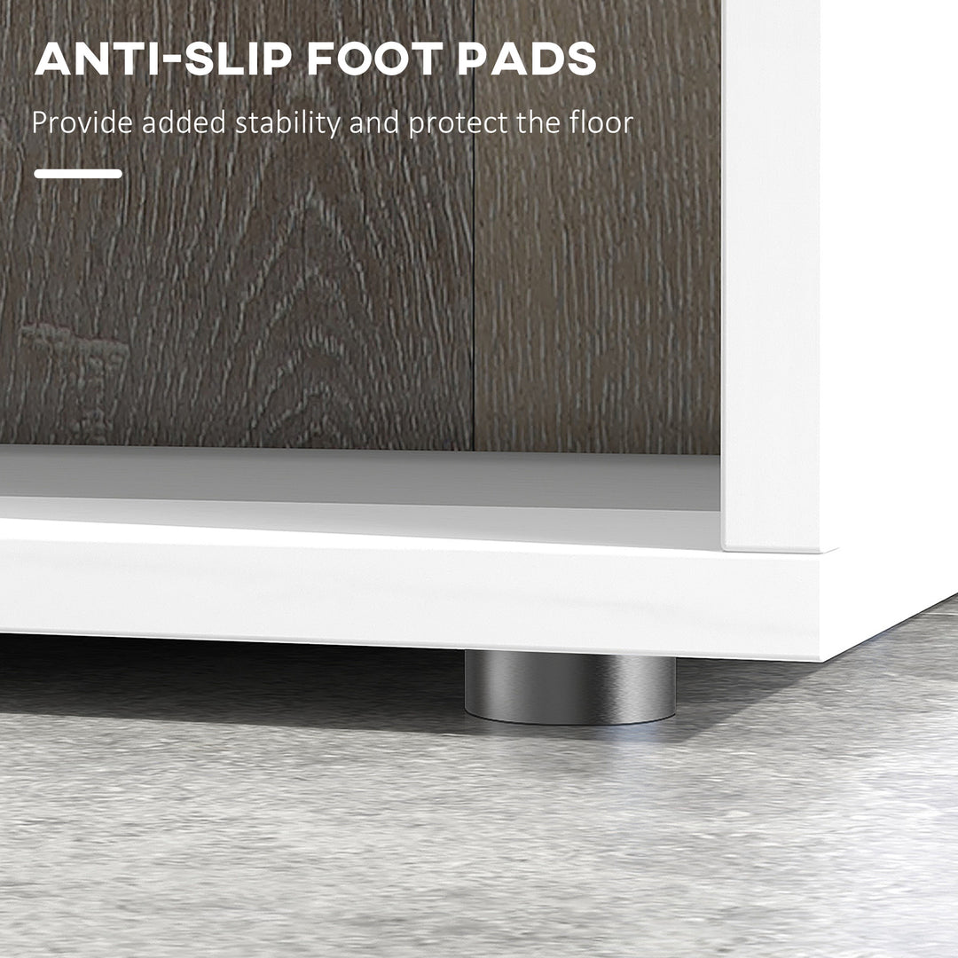 HOMCOM 5-Tiers Geometric Wooden Bookcase S-Shaped Storage Bookshelf Display with Metal Frame for Living Room, Bedroom, Home Office, Black