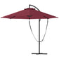 Outsunny 9.5' Cantilever Umbrella with Wind Protection Strap and Cover, Hanging Umbrella with Crank and Cross Base, UPF 50+, Grey