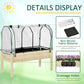 Outsunny Raised Garden Bed with PE Greenhouse Cover Outdoor Elevated Wood Planter Box for Herbs and Vegetables, Use for Patio, Backyard, Balcony, 48 x 22 x 46 inch, Natural