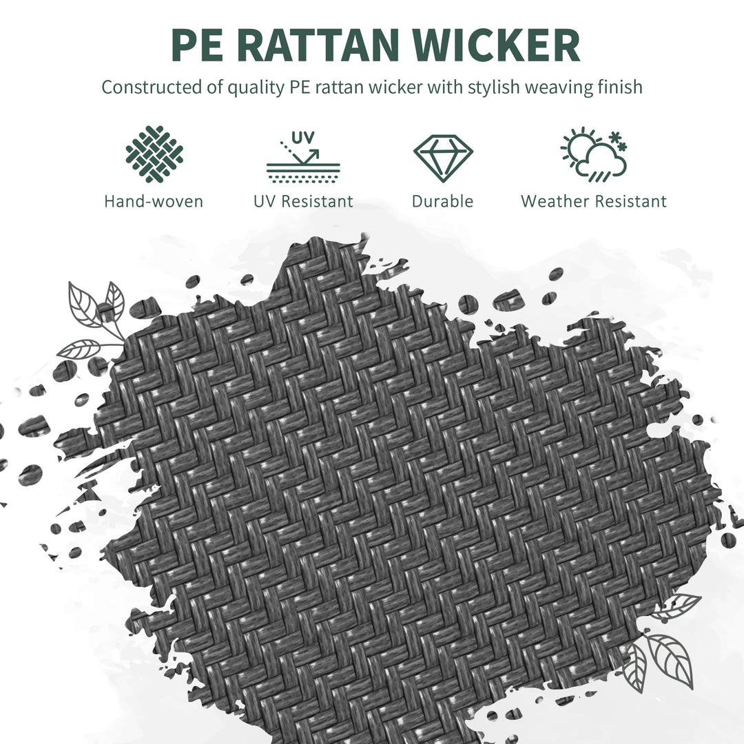 Outsunny Four-Piece Stacking Rattan Outdoor Dining Chairs Set - Grey