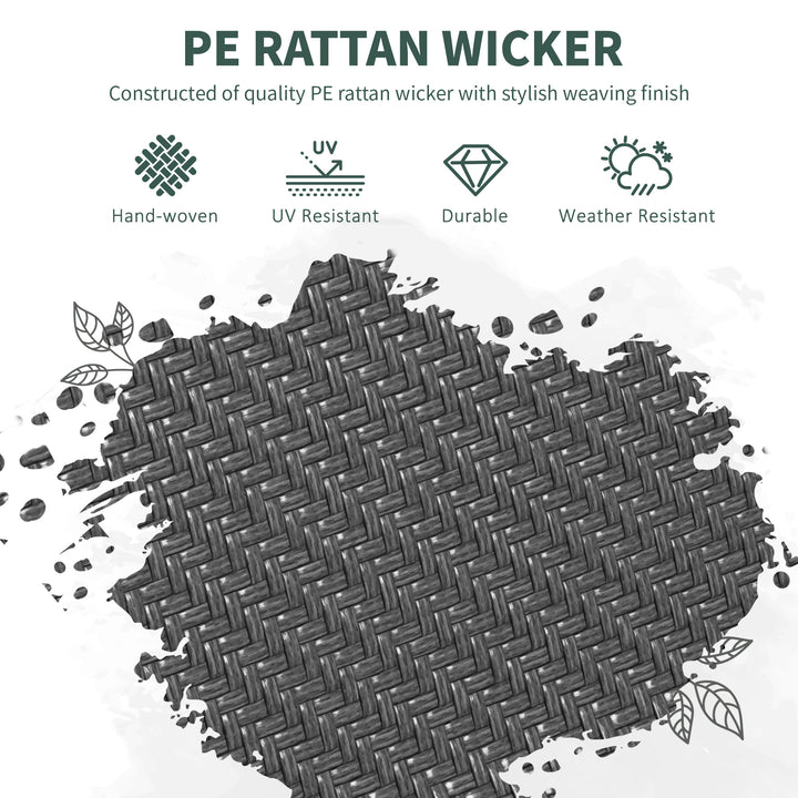 Outsunny Four-Piece Stacking Rattan Outdoor Dining Chairs Set - Grey