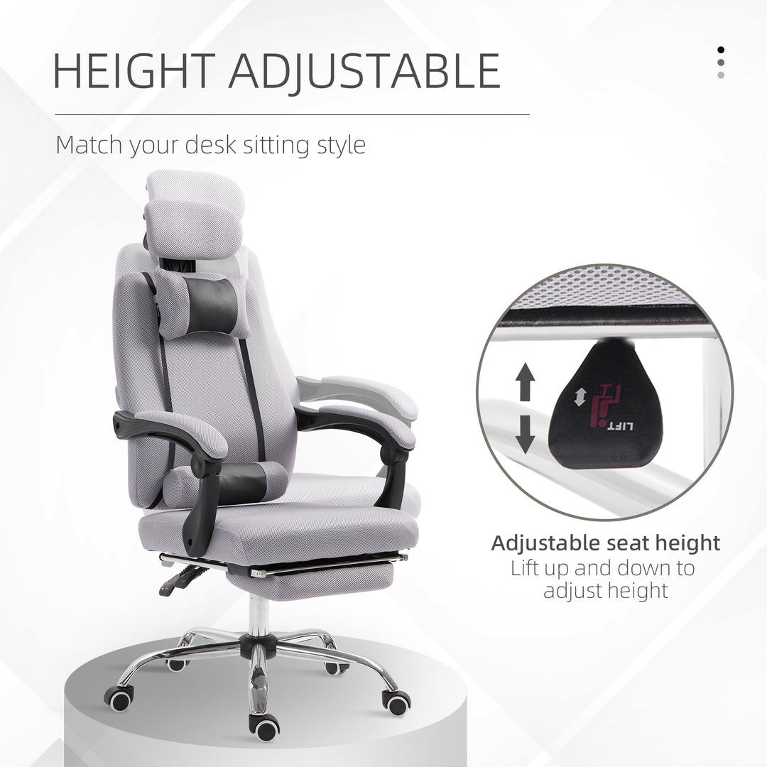 Vinsetto Ergonomic Executive High Back Office Chair with Footrest,Lumbar Support,Grey