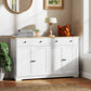 HOMCOM Modern Sideboard, Buffet Cabinet with Storage Drawers, Adjustable Shelves for Living Room, Dining Room, Entryway, White