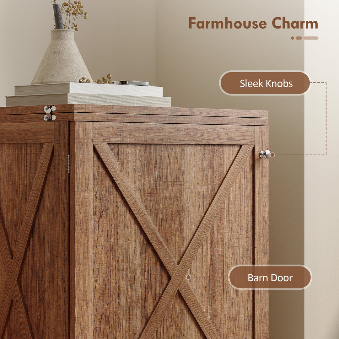 HOMCOM Sewing Machine Table on Wheels, Folding Craft Table with 2 Bins, Storage Shelf, 18 Pegs, Lockable Wheels, Brown