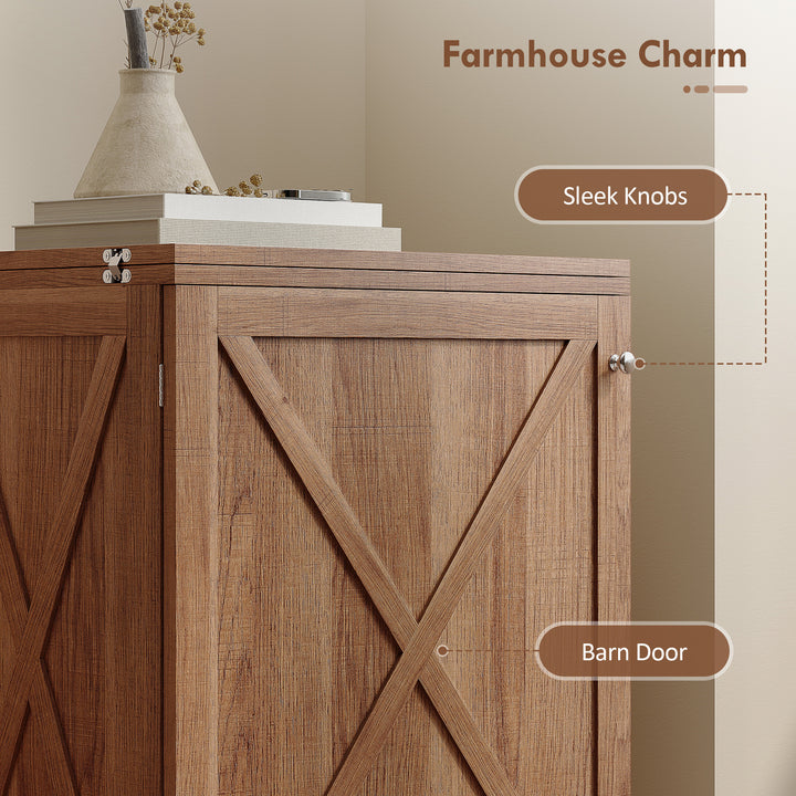 HOMCOM Sewing Machine Table on Wheels, Folding Craft Table with 2 Bins, Storage Shelf, 18 Pegs, Lockable Wheels, Brown