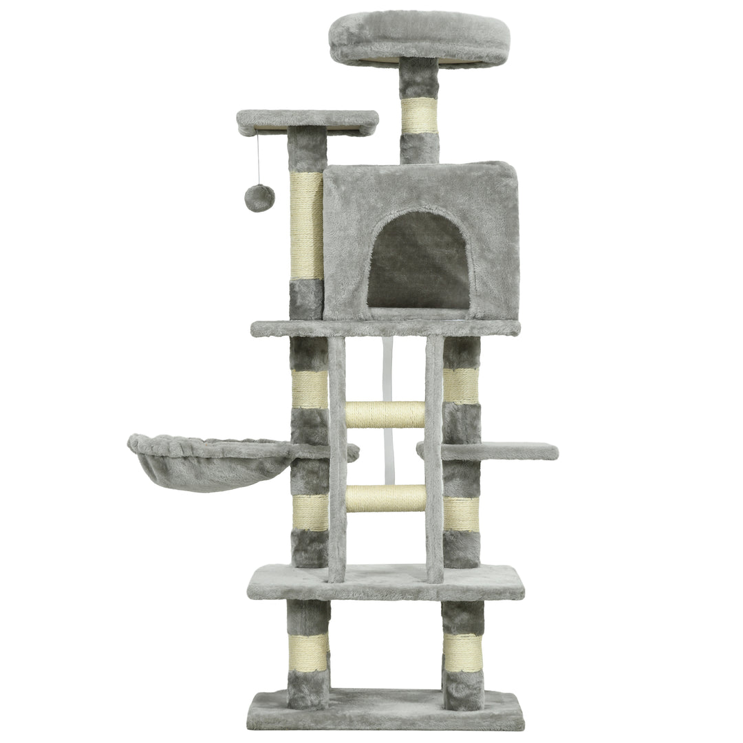 PawHut 49 Inch Large Cat Tree for Indoor Cats, Light Grey