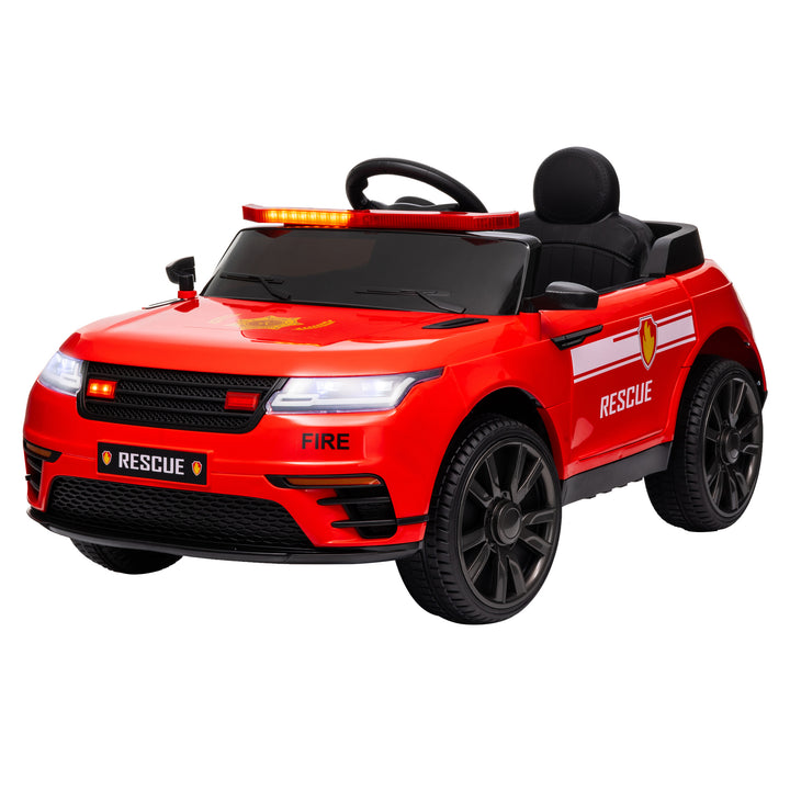 Qaba 12V Kids Electric Police Car w/ Remote Control, Spring Suspension, Transport Wheel, Siren, Music, Light, Horn, Black