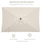 Outsunny 6' x 10' Patio Umbrella with 22 LED Solar Lights and Tilt, Rectangular Outdoor Table Umbrella with Crank, Beige