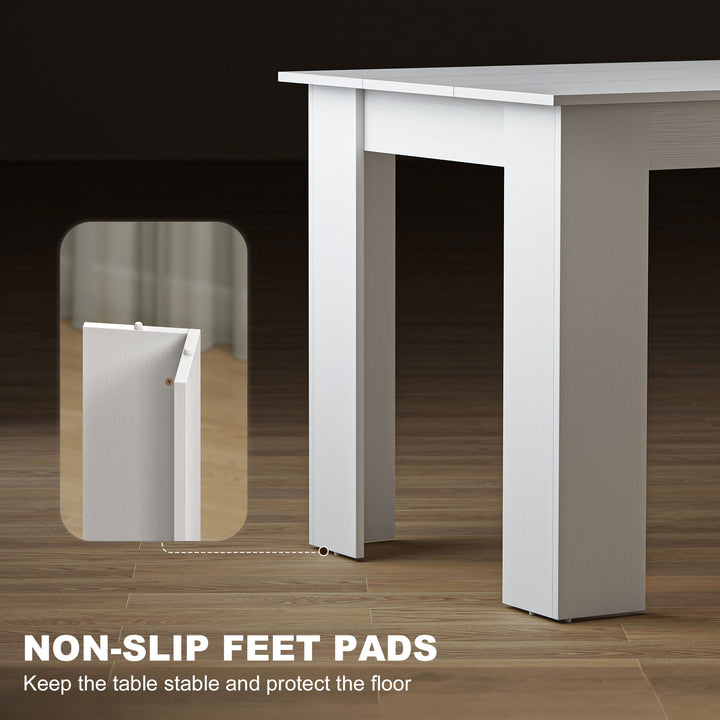 HOMCOM 63" Kitchen Table for 4-6 People, Dining Table with Wood Effect for Dining Room, Grey