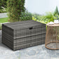 Outsunny 113 Gallon Outdoor Storage Box, Rattan Deck Box for Indoor, Patio Furniture Cushions, Grey