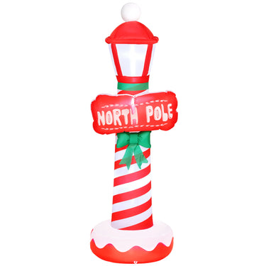 Outsunny 6FT Christmas Inflatable Decoration, Inflatable Lighthouse Xmas Blow Up Decor with LED Lights for Yard, Lawn, Garden