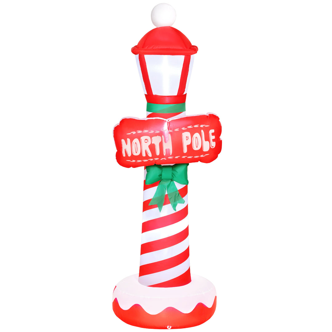 Outsunny 6FT Christmas Inflatable Decoration, Inflatable Lighthouse Xmas Blow Up Decor with LED Lights for Yard, Lawn, Garden