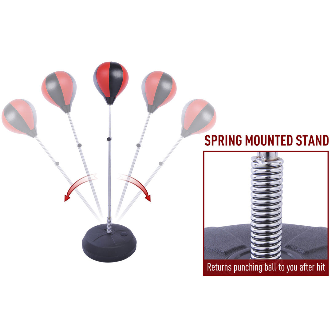 Soozier Adjustable Kids Training Boxing Punching Ball Bag Freestanding Portable Relieves Stress with Gloves