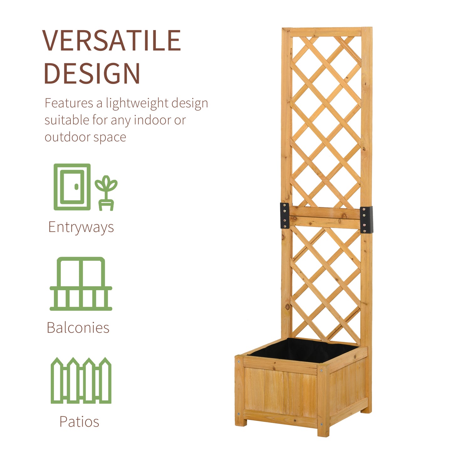 Outsunny Set of 2 Raised Garden Bed with Trellis Board Flower Stand Lattice Panels for Plants, Flowers or Vine Outdoor Indoor, Orange