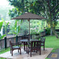 Outsunny 6.6FT Patio Umbrella, Outdoor Parasol with 6 Solid Ribs, Green