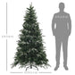 HOMCOM 5ft Decorated Christmas Tree with Red Berries and Pine Cones, Flocked Christmas Tree with Pencil Shape, Green