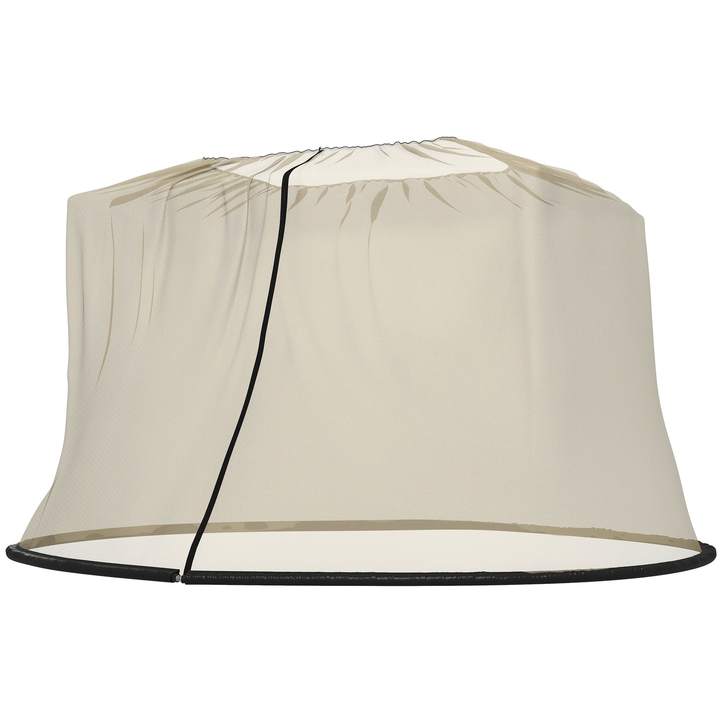 Outsunny 7.5FT Umbrella Table Screen Mosquito Bug Net, Garden Large Umbrella Cover Netting with Zippered Door, Beige