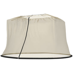 Outsunny 7.5FT Umbrella Table Screen Mosquito Bug Net, Garden Large Umbrella Cover Netting with Zippered Door, Beige