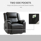 HOMCOM PU Leather Reclining Chair, Recliner Chair for Living Room with Footrest and 2 Side Pockets, Black
