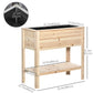 Outsunny Elevated Planter Box with Storage Shelf for Flowers, Vegetables, and Herbs, 36" x 16" x 32", Natural