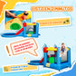 Qaba Bouncy Castle for Kids with 550W Blower, Water Slide, 2 Splash Pools, Basketball Hoop, Dart Board,12.6' x 9.5' x 5.9'
