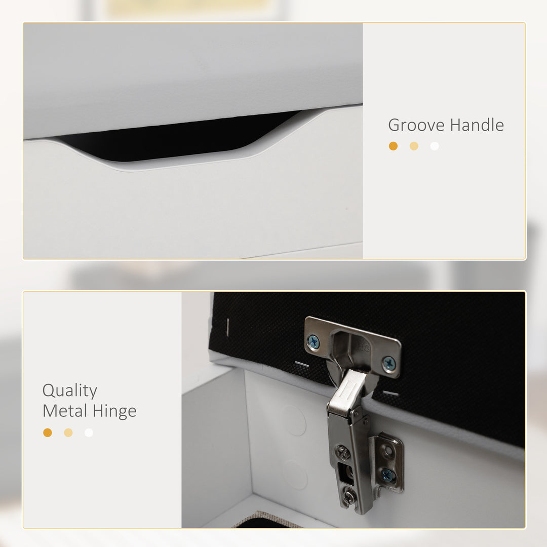 HOMCOM Shoe Bench Entryway Storage Rack with Padded Cushion, Hidden Storage for Hallway, Living Room, Black