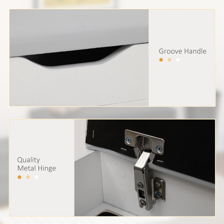 HOMCOM Shoe Bench Entryway Storage Rack with Padded Cushion, Hidden Storage for Hallway, Living Room, Black