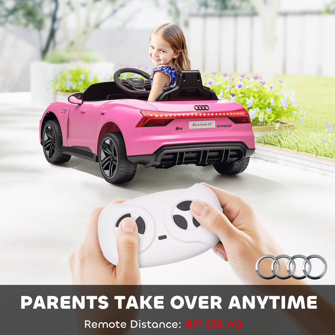Aosom Ride-On Toy On Car with Remote Control, 12V 3.1 MPH Electric Ride for Kids w/ Suspension System, Horn Honking, Pink