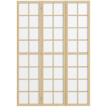 HOMCOM 3 Panel Room Divider, 5.6 ft Folding Wall Divider Room Partition for Home Office, Bedroom