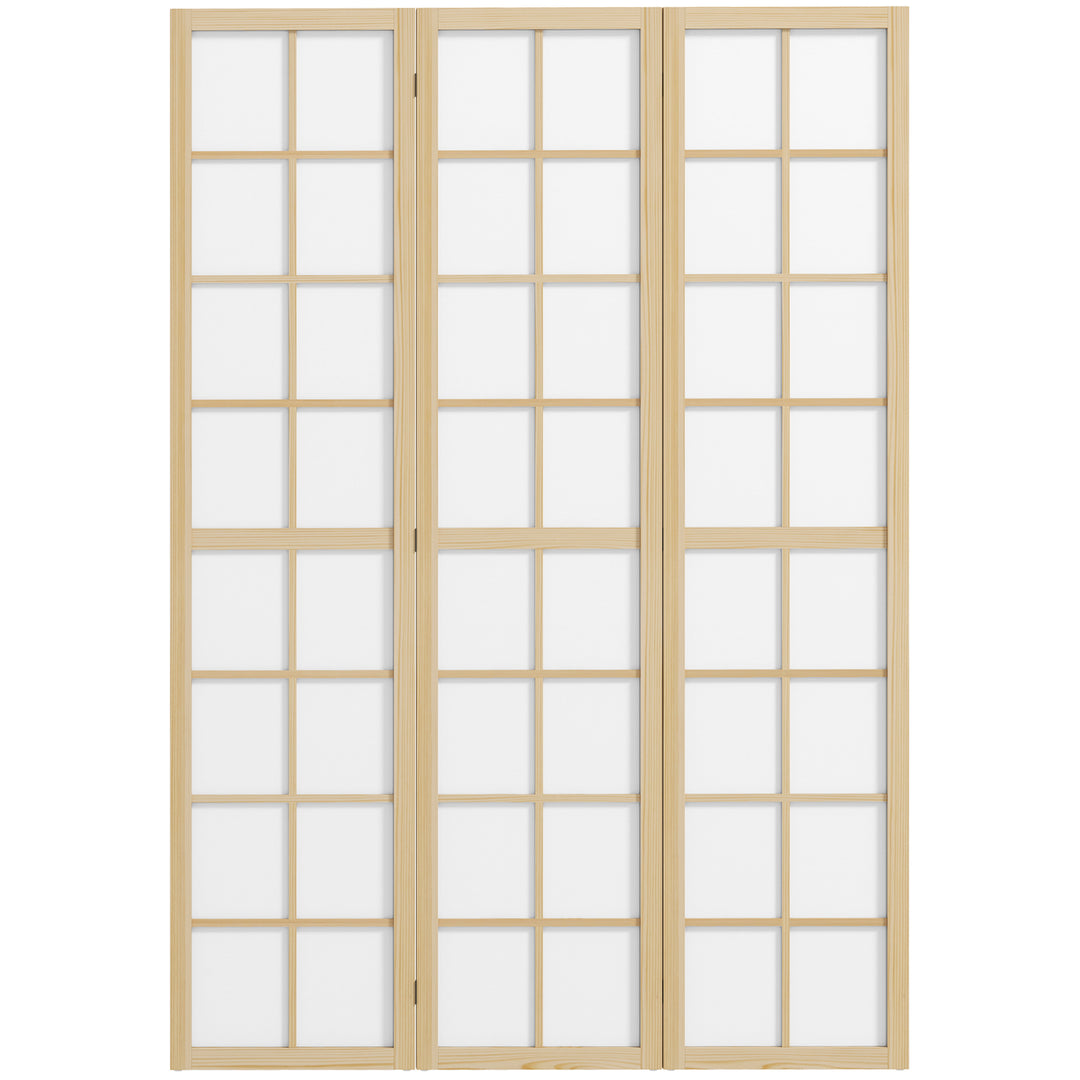 HOMCOM 3 Panel Room Divider, 5.6 ft Folding Wall Divider Room Partition for Home Office, Bedroom