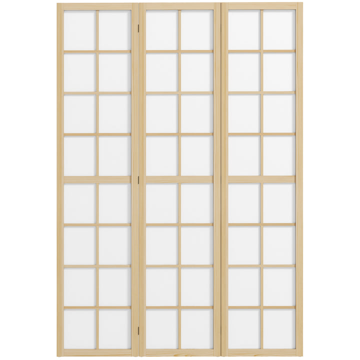 HOMCOM 3 Panel Room Divider, 5.6 ft Folding Wall Divider Room Partition for Home Office, Bedroom