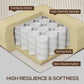 HOMCOM Three Seater Sofa, Fabric 3 Seater Couch with Spring Cushion and Cup Holders for Living Room, Bedroom, Cream White