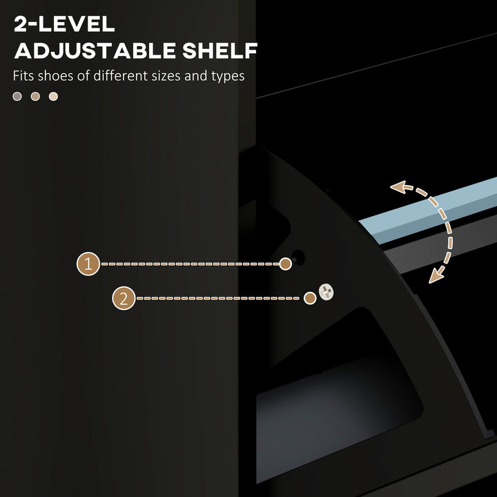 HOMCOM Slim Shoe Cabinet with 3 Flip Drawers and Adjustable Shelves, Narrow Shoe Cabinet for 15 Pairs of Shoes, White