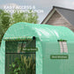 Outsunny Tunnel Greenhouse Walk-in Green House with UV-resistant PE Cover, Doors and Mesh Windows, 6' x 6' x 6.6', Green