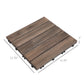 Outsunny 27 Pcs Wood Interlocking Deck Tiles, 12 x 12in Outdoor Flooring Tiles for Indoor and Outdoor Use, Tools Free Assembly, Black