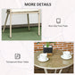 Outsunny 3 Pieces Patio Furniture Outdoor PE Rattan Bistro Set w/ Seat Cushions, Glass Table for Garden, Backyard, Beige