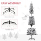 HOMCOM 7.5ft Flocked Christmas Tree, Pencil Christmas Tree with Realistic Branch Tips, Folding Metal Stand, Green