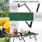 Outsunny 76" Two Person Folding Camping Cot Outdoor Portable Double Cot Wide Military Sleeping Bed w/ Carrying Bag Blue