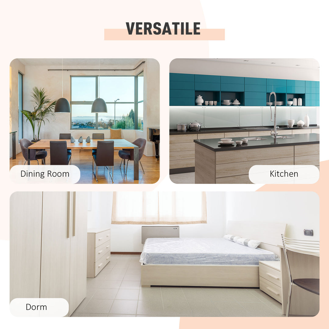 HOMCOM Multi-use Space Saving Folding Dining Table with Hideaway Shelves for Kitchen, Dining, Study and Office