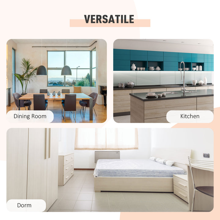 HOMCOM Multi-use Space Saving Folding Dining Table with Hideaway Shelves for Kitchen, Dining, Study and Office