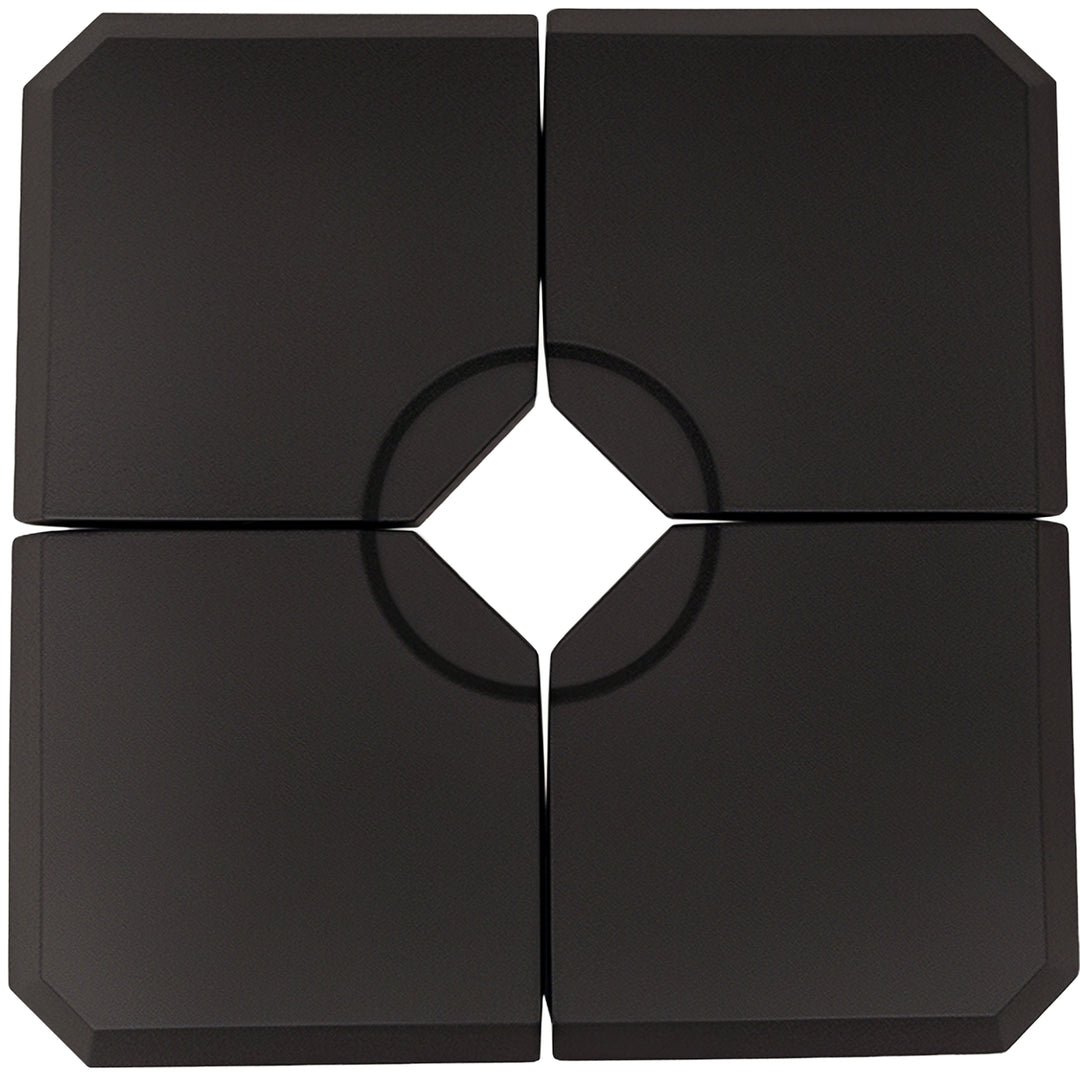 Outsunny 4 Pieces Umbrella Base Parasol Stand for Cantilever Umbrella Fill w/ Sand or Water Black