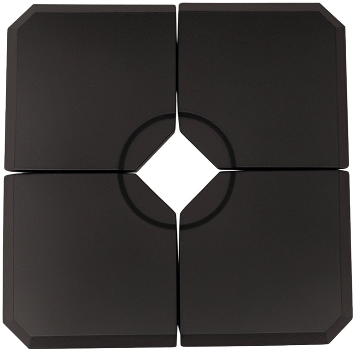 Outsunny 4 Pieces Umbrella Base Parasol Stand for Cantilever Umbrella Fill w/ Sand or Water Black