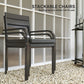 Outsunny 2 Piece Outdoor Dining Chairs with Aluminum Frame, Soft Cushion, for Deck, Garden, Balcony, Poolside, Grey