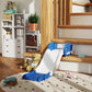 Qaba Toddler Couch Slide for Bed, Sofa, Stairs, Easy Assemble & Storage, for 18-48 Months, Blue