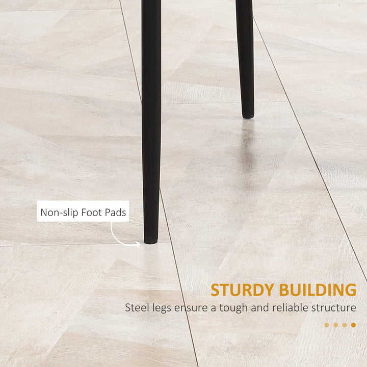 HOMCOM Dining Chairs Set of 4, Modern Accent Chair with High Back, Upholstery Faux Leather and Steel Legs for Living Room, Kitchen, Black